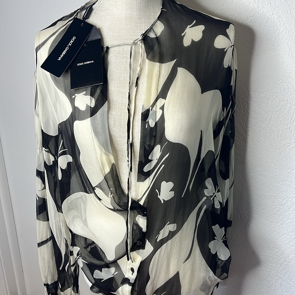 DOLCE & GABBANA VINTAGE SILK BLOUSE - Picture 8 of 11